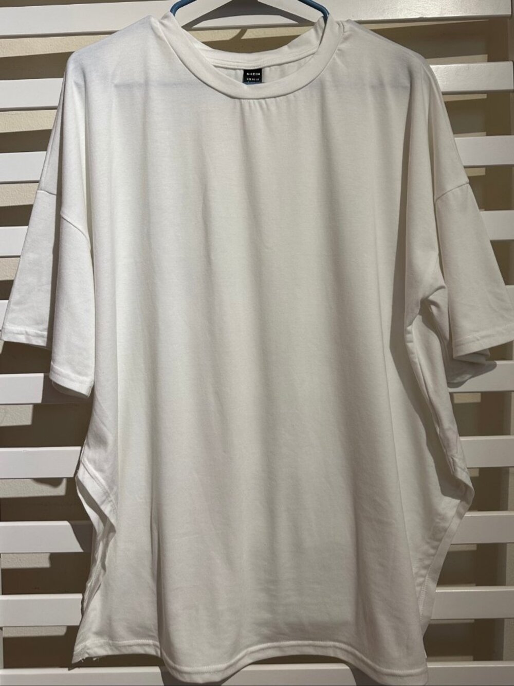 SHEIN Women's L White Oversized Long T-Shirt